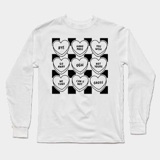 Anti Love Pills Black And White Love Sucks Anti Love Long Sleeve T-Shirt